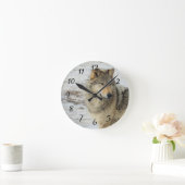 冬のオオカミ ラウンド壁時計 (ホーム)