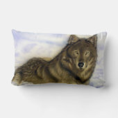 冬のオオカミ ランバークッション (裏面)