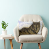 冬のオオカミ ランバークッション (椅子)