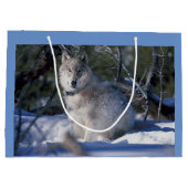 冬のオオカミ ラージペーパーバッグ (裏面)
