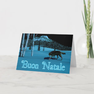 冬のオオカミ- Buon Natale シーズンカード