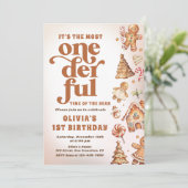 冬のオネダーフルクリスマスクッキー誕生日パーティー 招待状 (スタンド正面)