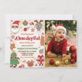 冬のオネダーフルレトロクリスマス2nd誕生日 招待状 (正面)