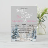 冬のオネダーランドのクリスマス第1の誕生日の少年 招待状 (スタンド正面)