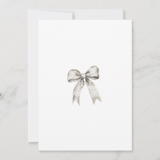 冬のオネダーランドシルバーボウタイ1歳の誕生日 招待状 (裏面)