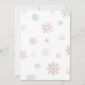 冬のオネダーランドピンクシルバーボウ1st誕生日 招待状 (裏面)