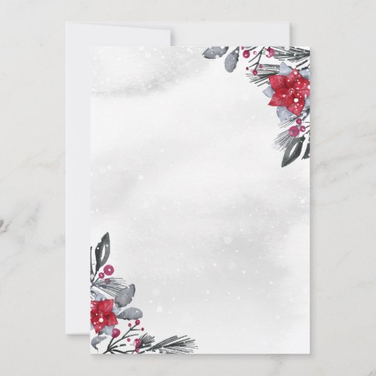 冬のオネダーランドペンギンのクリスマス1回目の誕生日 招待状 (裏面)