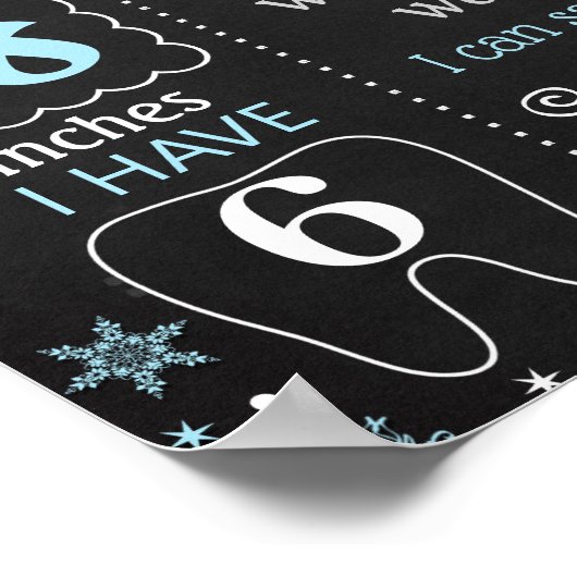 冬のオネダーランドペンギン熊の雪片のサイン ポスター (角)