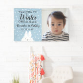 冬のオネダーランドボーイの最初の誕生日 横断幕 (インサイチュ)