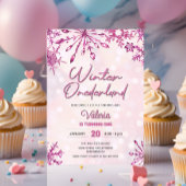 冬のオネダーランドリトルスノーフレーク1st誕生日 招待状