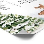 冬のオネダーランド動物の最初の誕生日マイルストーン ポスター (角)