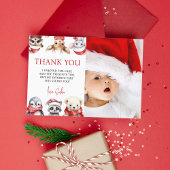 冬のオネダーランド最初の誕生日の動物 サンキューカード