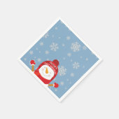 冬のオネダーランド最初の誕生日の青と銀 スタンダードカクテルナプキン (角)