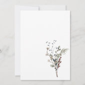 冬のオネダーランド素朴なベリーボホの最初の誕生日 招待状 (裏面)