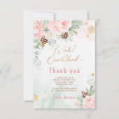 冬のオネダーランド赤面ピンク感謝していの誕生日あなた カード (正面)