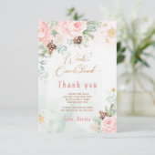 冬のオネダーランド赤面ピンク感謝していの誕生日あなた カード (スタンド正面)