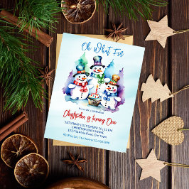 冬のオネダーランド雪だるま誕生日パーティー招待状