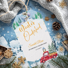 冬のオネダーランド1歳の招待状 ギフトタグ