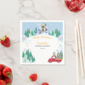 冬のオネダーランド1歳の招待状 スタンダードカクテルナプキン (インサイチュ)
