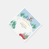 冬のオネダーランド1歳の招待状 スタンダードカクテルナプキン (角)
