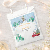 冬のオネダーランド1歳の招待状 フェイバーバッグ (クリップ留めされた状態)