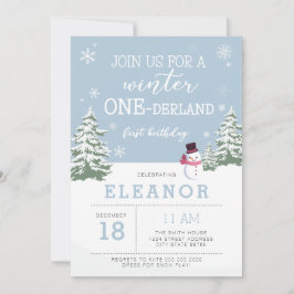 冬のオネダーランド1歳の誕生日の招待状 招待状