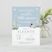 冬のオネダーランド1歳の誕生日の招待状 招待状 (スタンド正面)