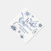 冬のオネダーランド1歳の誕生日 スタンダードカクテルナプキン (角)