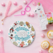 冬のオネダーランド1歳の誕生日 ペーパープレート (パーティー)