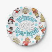 冬のオネダーランド1歳の誕生日 ペーパープレート (正面)