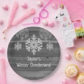 冬のオネダーランド1歳の誕生日 ペーパープレート (パーティー)