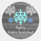 冬のオネダーランド1歳の誕生日 ラウンドシール (正面)