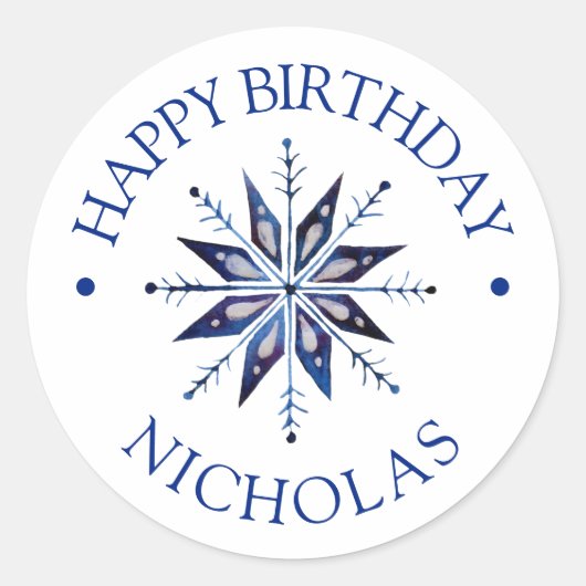 冬のオネダーランド1歳の誕生日 ラウンドシール (正面)