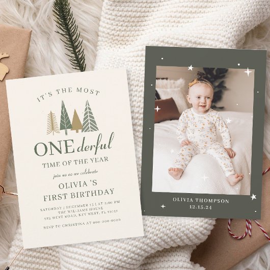 冬のオネダーランド1歳の誕生日 招待状