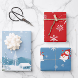 冬のオネダーランド1st誕生日の男の子ウェルカムサイン ラッピングペーパーシート