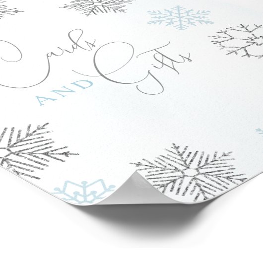 冬のオネダーランド1st誕生日カードとギフトサイン ポスター (角)