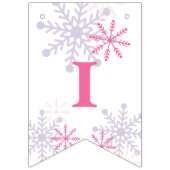 冬のオネダーランド1st誕生日ピンクかわいいモダン バンティングフラッグ (第2の旗)