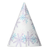 冬のオネダーランド1st誕生日ラベンダーブルースノー パーティーハット (裏面)