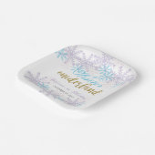 冬のオネダーランド1st誕生日ラベンダーブルースノー ペーパープレート (傾斜あり)