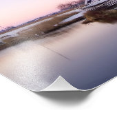 冬のオランダでの日の出の風車プリント フォトプリント            (角)