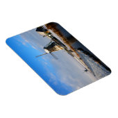 冬のオランダの風景の雪の風車 マグネット (右側)