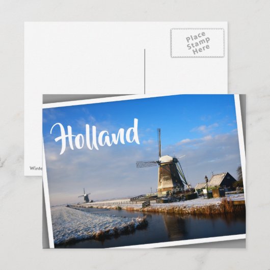 冬のオランダ風景 ポストカード (正面/裏面)