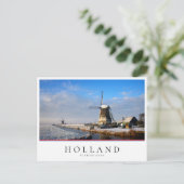 冬のオランダ風景 ポストカード (スタンド正面)