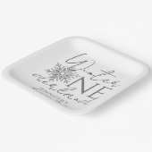 冬のオランダ |シルバーミニマリスト1st誕生日 ペーパープレート (傾斜あり)