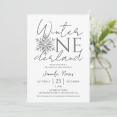 冬のオランダ |シルバーミニマリスト1st誕生日 招待状 (スタンド正面)