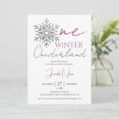 冬のオランダ |ミニマルな女の子1歳の誕生日 招待状 (スタンド正面)