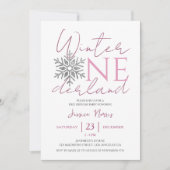 冬のオランダ |ミニマルな女の子1歳の誕生日 招待状 (正面)