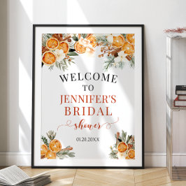 冬のオレンジのクリスマスブライダルシャワーへようこそ ポスター