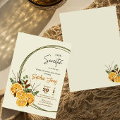 冬のオレンジのスライス柑橘系ベビーシャワー 招待状
