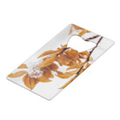 冬のオレンジの葉 クレジットカード栓抜き (正面アングル)